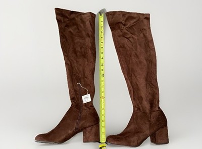 Christian Siriano for Payless Brown Faux Suede Over The Knee Boots Women's 10