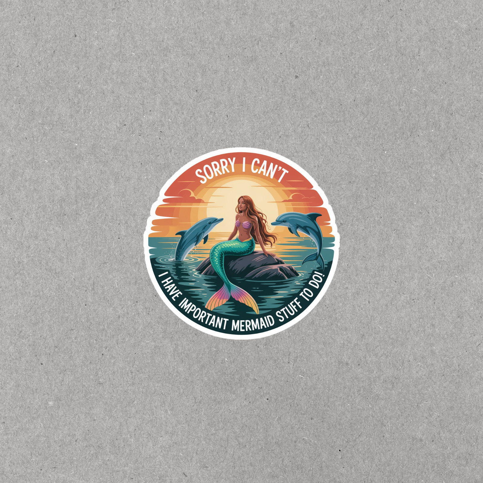 Sorry I Can't Mermaid Funny Ocean Sticker Decal for Laptop W