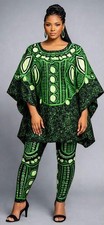 African Batik Boubou  Leggings Outfits Set. Fits M, L , XL , XXL Ready To Ship