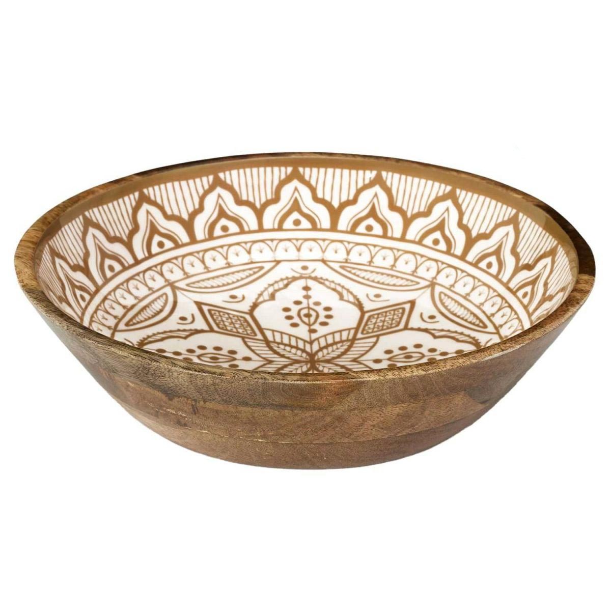 Saladier en bois 28cm Dune terracotta idéal pour les repas en terrasse