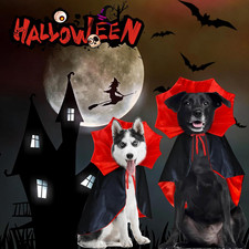 Dog Halloween Costumes,Dog Vampire Devil Cloak Cape Costume Halloween Costumes f