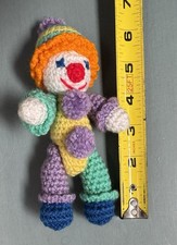 Handmade Crochet Clown Doll Amigurumi Plush Toy Posable Arms and Legs