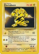 Damaged, English Pokemon Regular Electabuzz - 20/102 - Rare - Unlimited Edition 