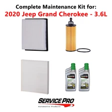 2020 Jeep Grand Cherokee 3.6L Complete Cabin, Air & Oil Filter Kit (0W-20)