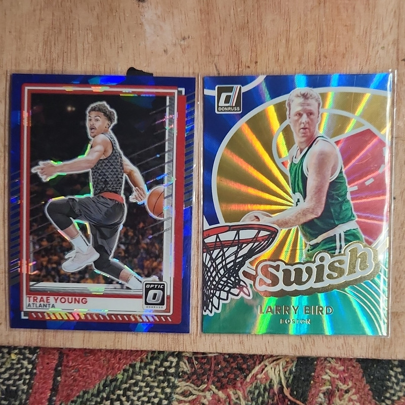 Donruss Optic 2021-22 NBA 4 Card Lot Trae Young Bird Stockton Malone