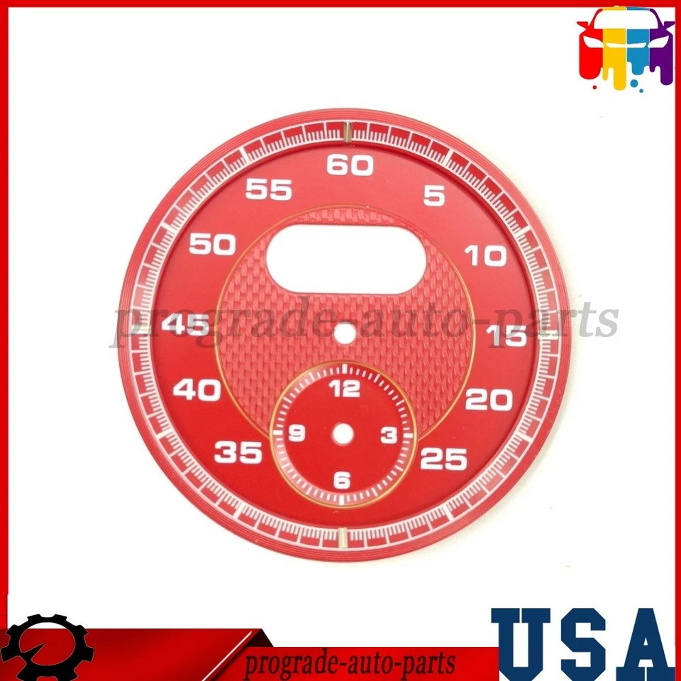 Red Dial Clock Gauge Chrono Fit Porsche Cayman 911 Macan Cayenne Boxster Panamer Foto 2 de 4