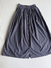 Vintage Ralph Lauren Womens Midi Skirt Size 6 Blue Floral Country Cottagecore