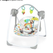 Bright Starts Playful Paradise Portable Baby Swing Multicolor, Toy Bar, Recline