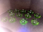12 Vintage Anchor Hocking Princess Green Uranium Cups