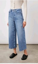 Rails jeans the Getty Cropped High-Rise Wide-Leg Button Fly Geranium Wash sz 32.