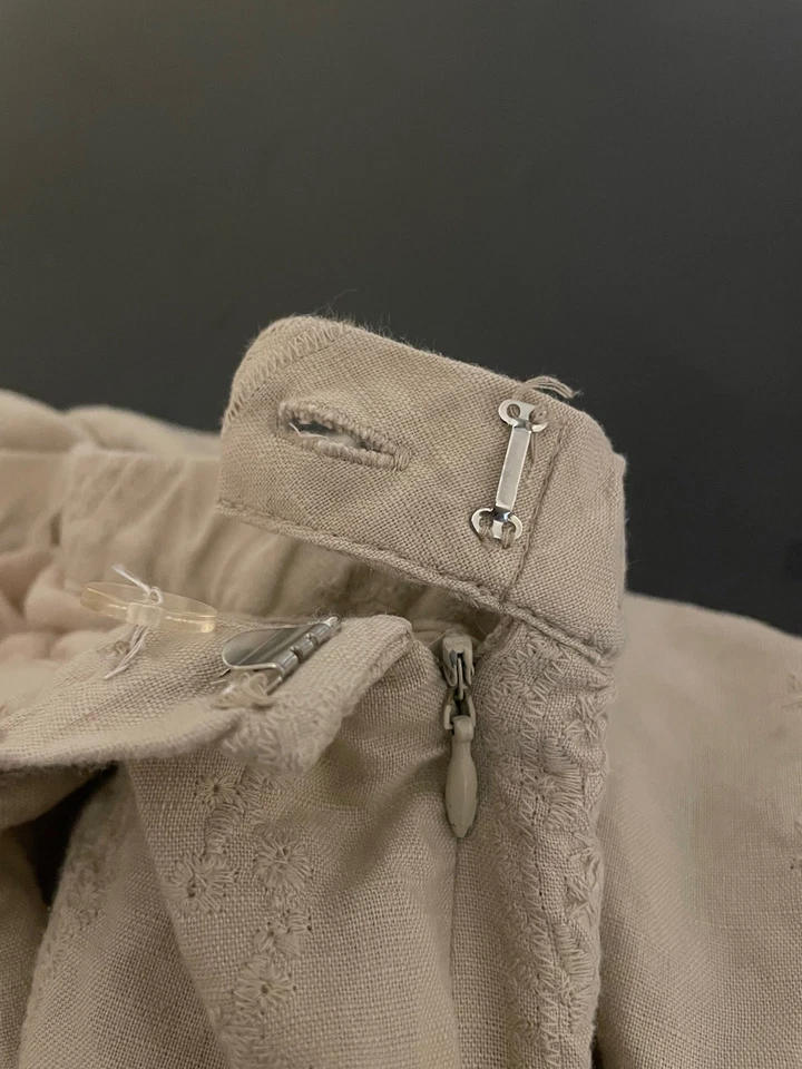 Coldwater Creek Skirt Womens 2X Beige Embroidered Eyelet A-Line Lined Boho Lace - Image 4 of 4