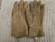 Vintage LL Bean Gloves Sta Soft Buckskin Sherpa Lined Women M 70s Script READ 