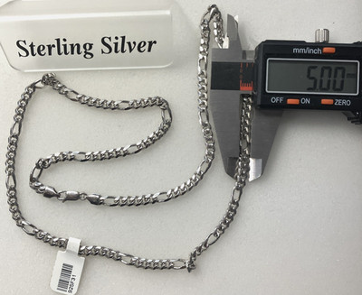 925 Sterlingsilber Italien massive Figaroglieder dicke Kette 30,9 Gramm 5 mm 24 Zoll