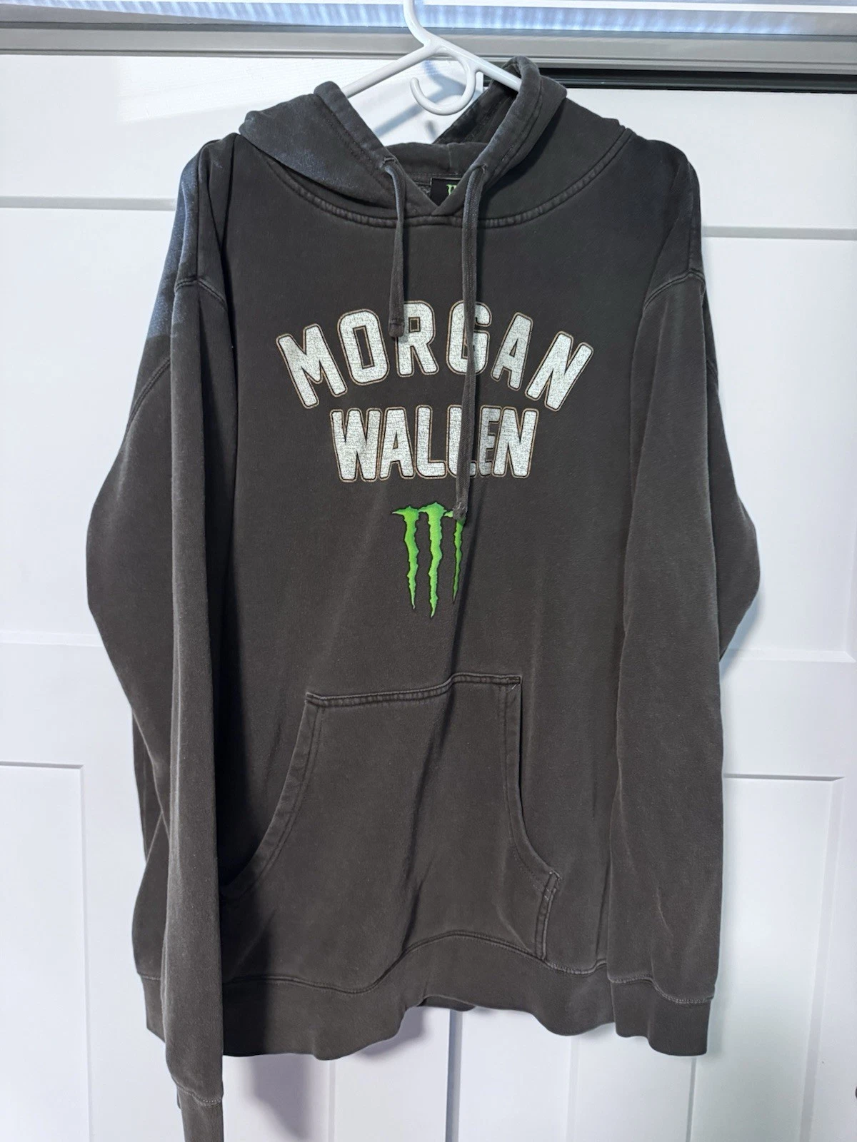 NEW Morgan Wallen x Monster Energy Hoodie Unisex Size XLarge Gray Fade Wash