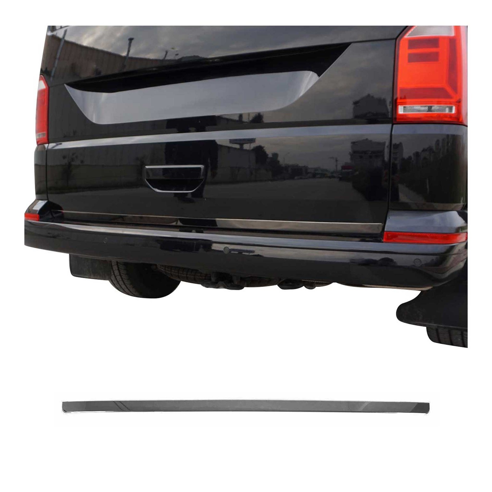 Garniture de hayon en acier inox foncé pour VW T6 et T6.1 Transporter