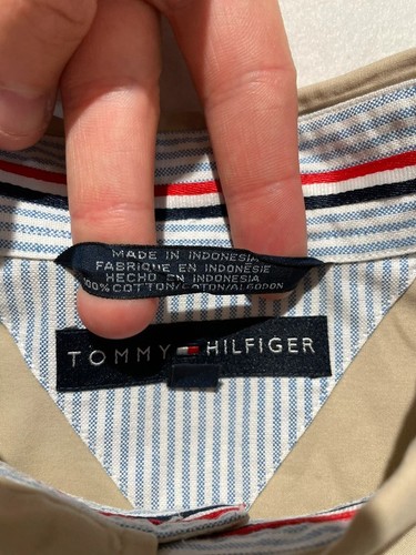 Tommy Hilfiger Men’s Beige Button-Up Vintage Short Sleeve Shirt Size L - Picture 4 of 4