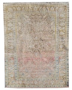 Rare Hand Knotted Vintage Kashmir Kashmiri Pictorial Silk Area Rug 5.2 x 3.2 Ft