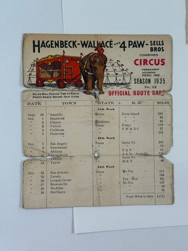 vtg Hagenbeck Wallace Lot (7) ticket schedule photo circus carnival buffalo bill - Picture 6 of 11