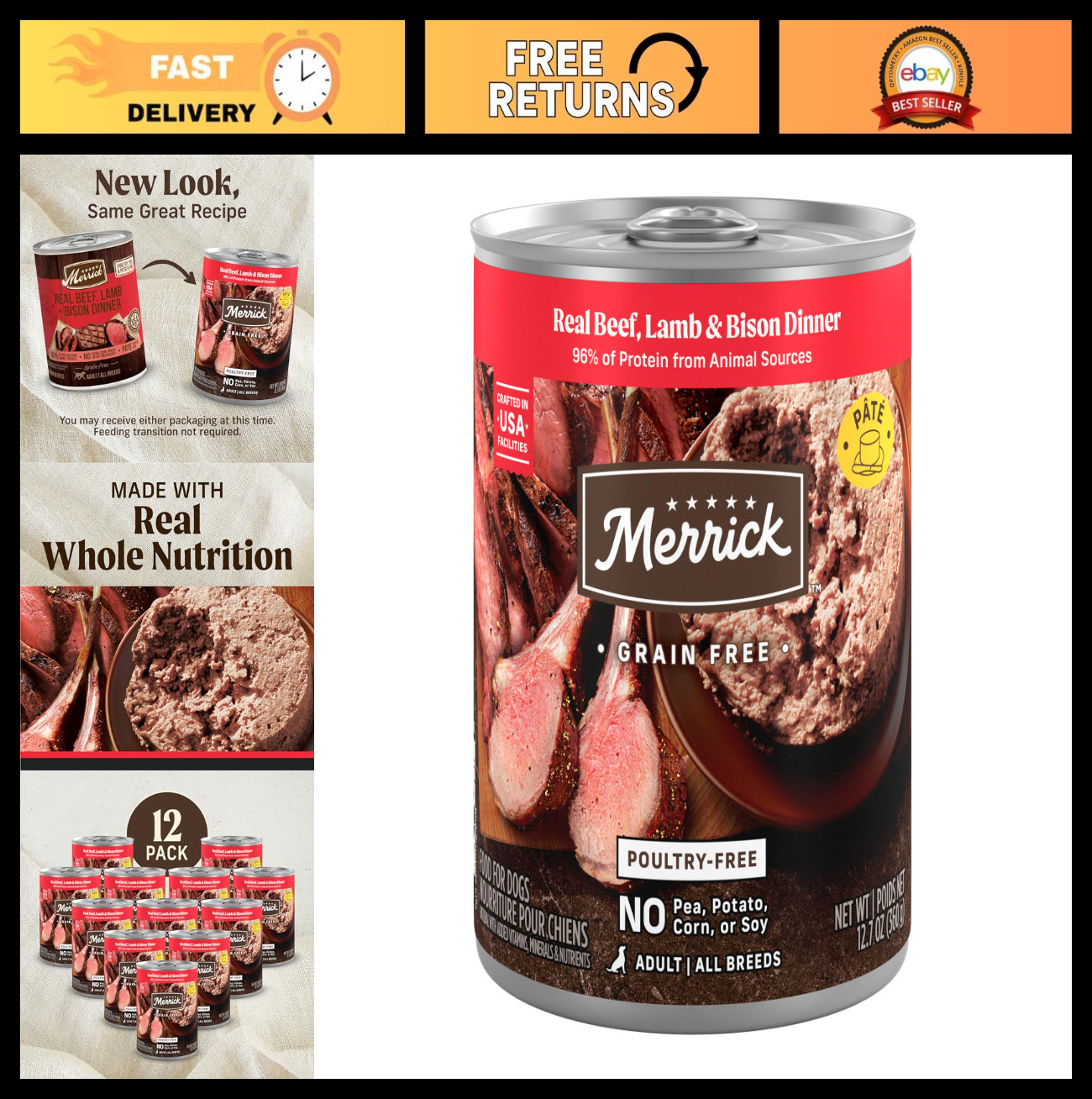 - Soft Poultry-free Wet Recipe, Beef,