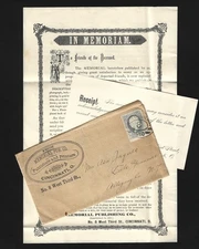 1881 MEMORIAL PUBLISHING Advertising Letter VICTORIAN MOURNING Antique Funeral