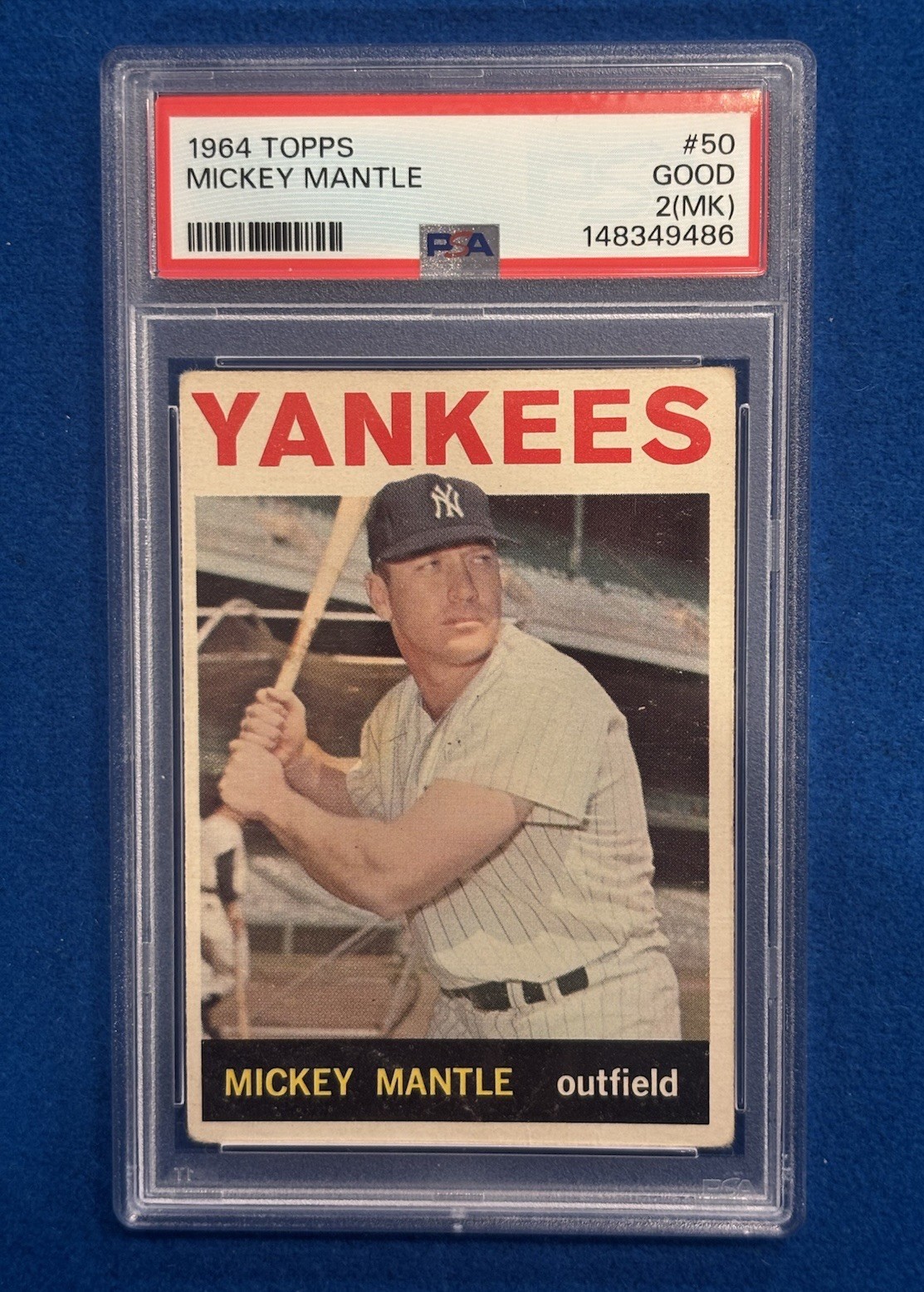 1964 Topps Mickey Mantle #50 PSA 2 (MK) Read description Look At Back Of Card