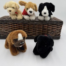 Build-A-Bear Plush Puppy Dog Lot 5 Small Mini Red Bandana Stuffed Animals
