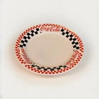 Gibson Coca-Cola 1996 Red/Black Checked 7.5” Salad Plate Set(4) VTG Collectible