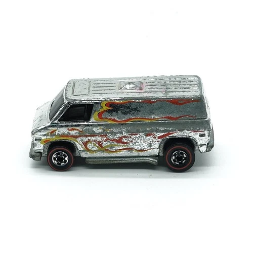 1970s Hot Wheels Redline Chrome Metal Base Red Flames Super Van Hard-To-Find #4