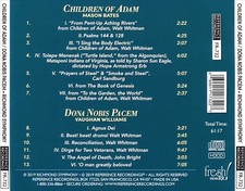 BATES / AREYZAGA / FREEMAN - CHILDREN OF ADAM / DONA NOBIS NEW CD