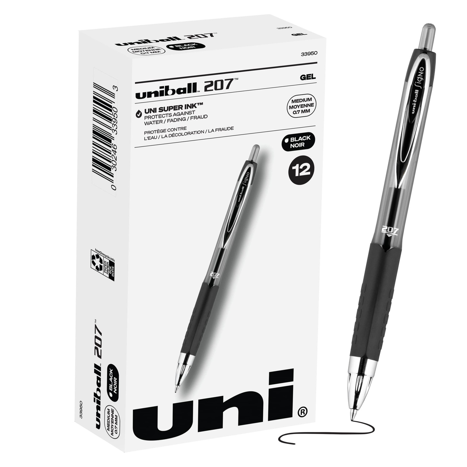 Signo 207 Gel Pen, 0.7mm Medium Black Pens,Office Supplies Sold by Uniball ar...