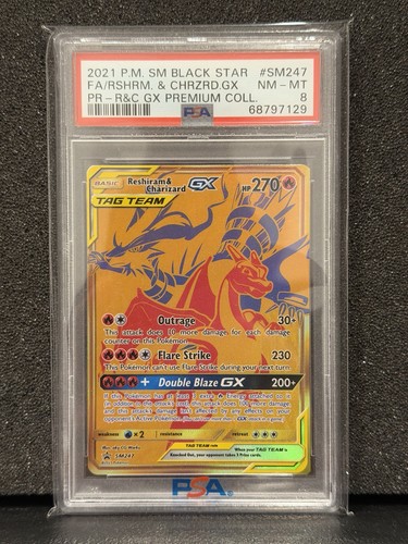 Reshiram & Charizard-GX graded PSA 8 for sale on eBay