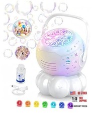 Bubble Machine for Kids, 3-in-1 Rechargeable Bubble Maker with 7 Night Round