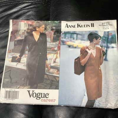 Anne Klein für Vogue 2770 Schnittmuster - Kleid Größe 14 bis 18