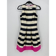 Eliza J Black White Stripe A Line Womens Dress Size 2