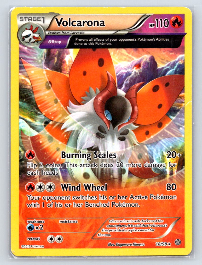 Volcarona (18) 18/98 Reverse Holo XY - Ancient Origins MP Pokemon
