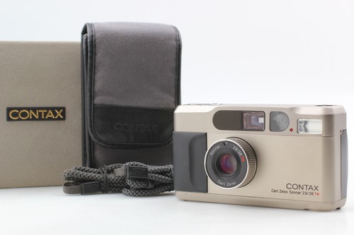 [Top Mint w/ Case ] Contax T2 Titan Silver 35mm Point & Shoot From JAPAN