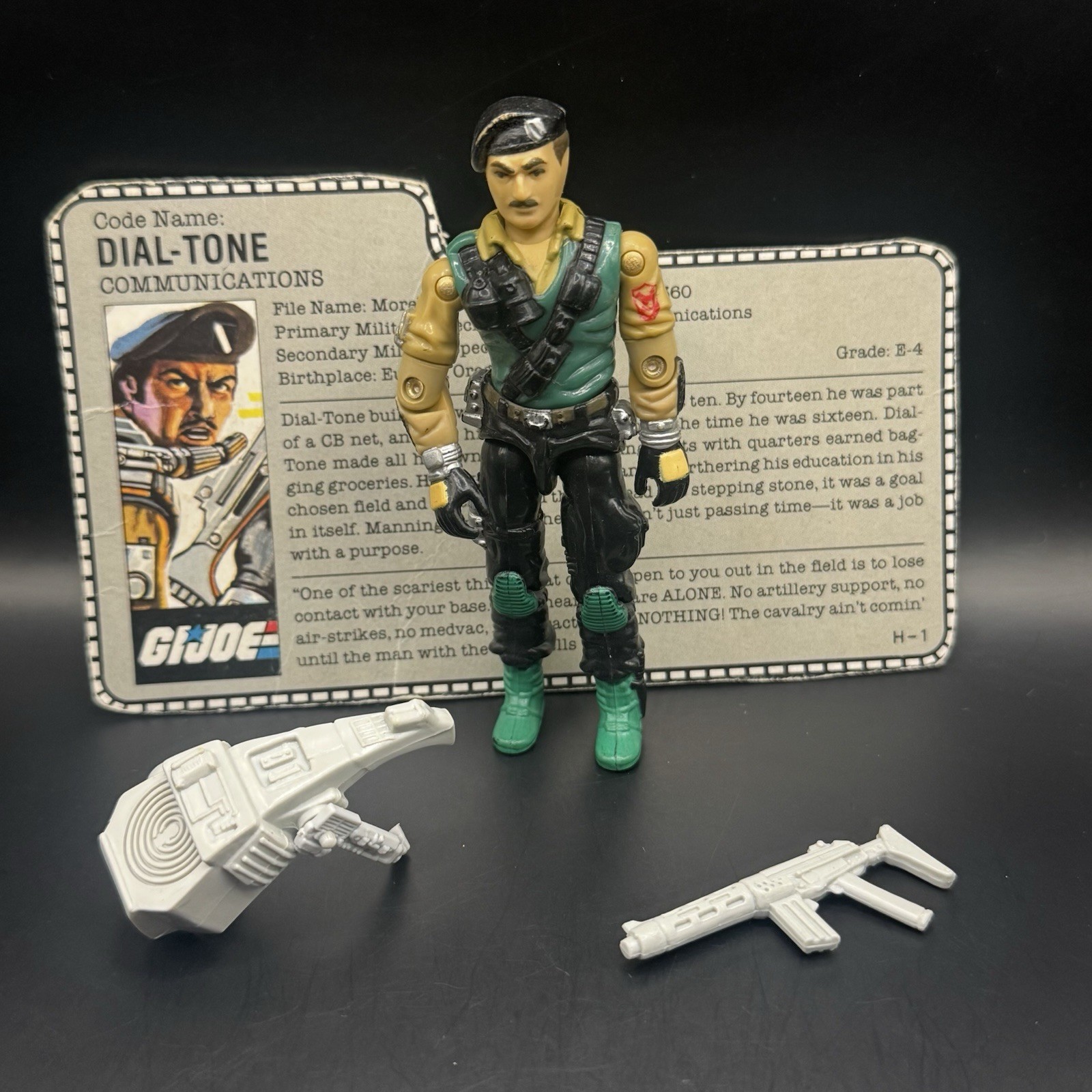 GI Joe 1986 Dial-Tone v1 100% Complete Vintage ARAH Action Figure With File Card