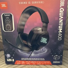 JBL Quantum 400 Black Gaming Headset Surround Sound USB 3.5mm Mic Adjustable