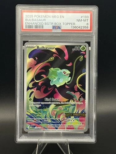 Bulbasaur 133/132 Illustration Rare STAMPED Promo Mega Evolution PSA 8