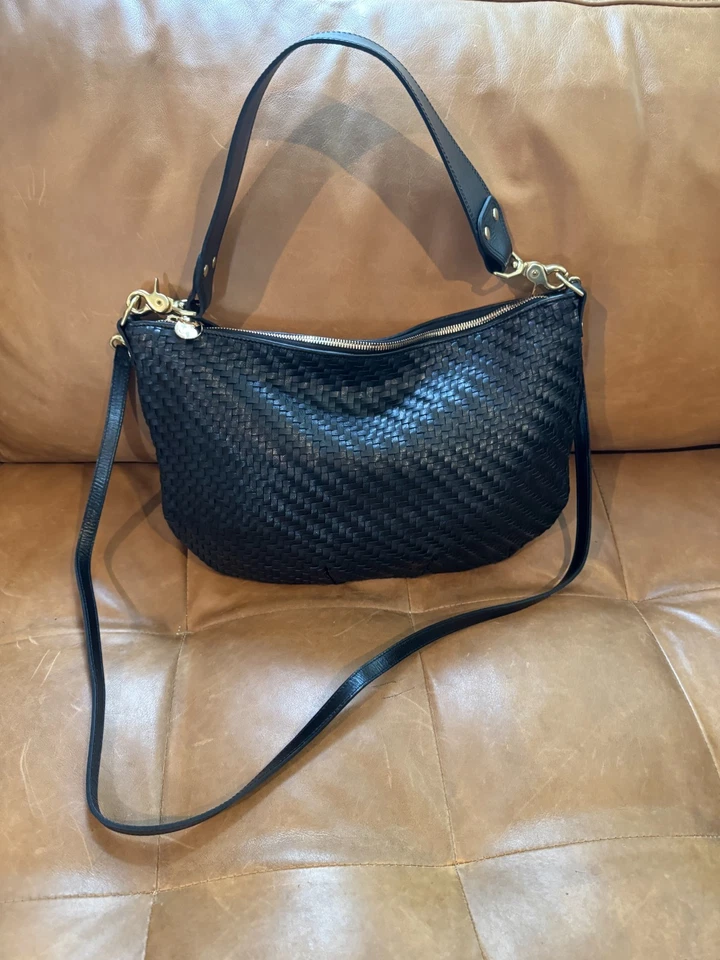 Clare V. Moyen 邮差包 黑色 编织 Zig-Zag,全新 带防尘袋 — 第 2/4 张图片