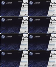 LOT OF 8 NEW GENUINE HP 148X W1480X BLACK HIGH YIELD TONER CARTRIDGES