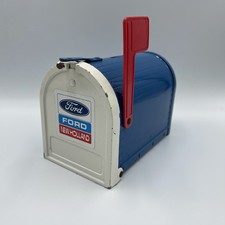 Vintage ERTL FORD NEW HOLLAND Mailbox Coin Bank Blue White Retro