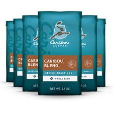 Caribou Coffee Medium Roast Whole Bean Coffee - Caribou Blend 72 Ounces 6 Bag... 2.17 per pound