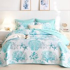 - Coastal Quilt Set, Nautical Ocean Beach Themed Tropical Summer Patterned, R...