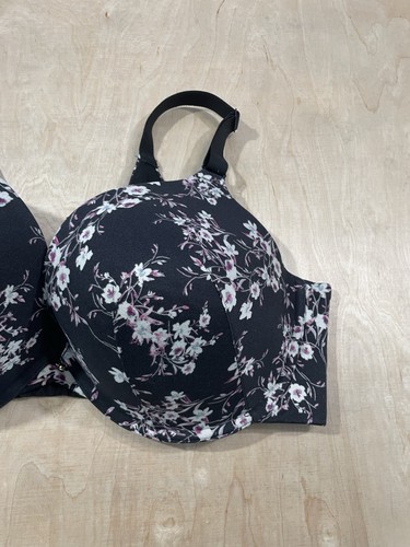 Reggiseno imbottito con ferretto Lane Bryant Cacique Boost taglia 42 DDD nero floreale - Foto 2 di 8