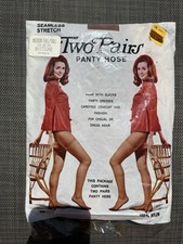 Vintage Two Pairs panty hose Misttone med-tall/Tall Seamless Stretch 120-150lbs