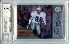 DEION SANDERS 2013 PANINI TOTALLY CERTIFIED BLACK SIGNATURES AUTO SP 1/1 BGS 9