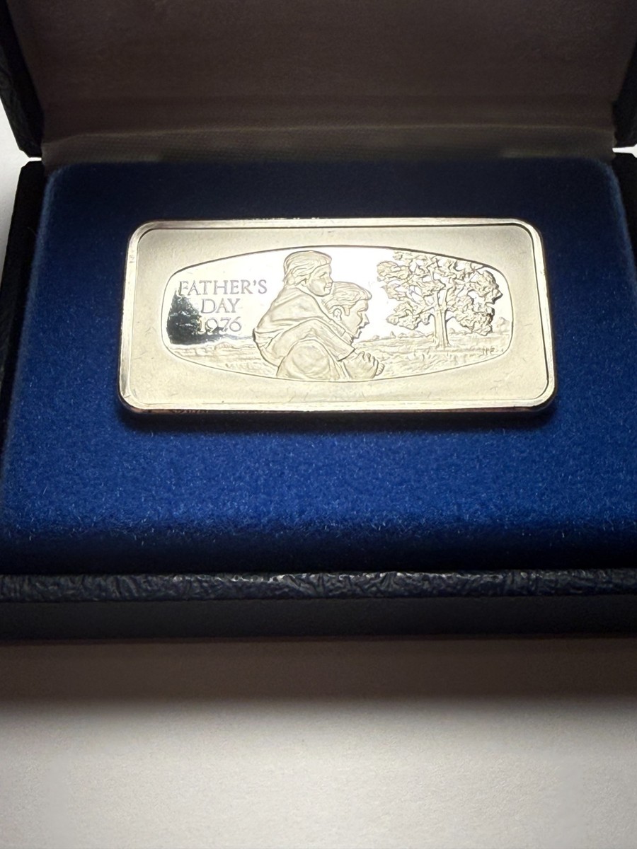 3) .925 STERLING 1000 GRAIN FRANKLIN MINT SILVER INGOTS FATHERS