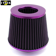 Purple Air Intake Filter 3" 76Mm Universal JDM Racing Cone Airfilter Performance