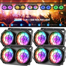 4X 260W COB RGB LED Stage Par Can Light DMX DJ Audience Blinder Disco Lighting